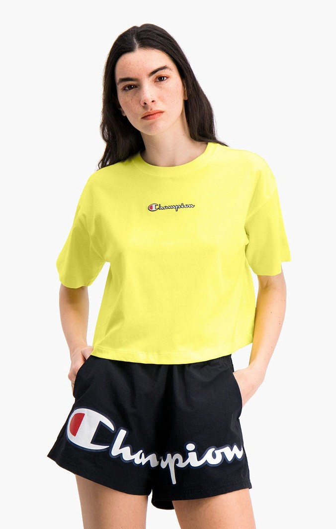 Футболка укороченная женская Champion Script Logo Cropped Boxy T-shirt